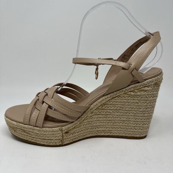 Coach‎ Dottie Tan Wedge Espadrilles Sandals Charms Ankle Strap Women’s Size 11 - Picture 8 of 12